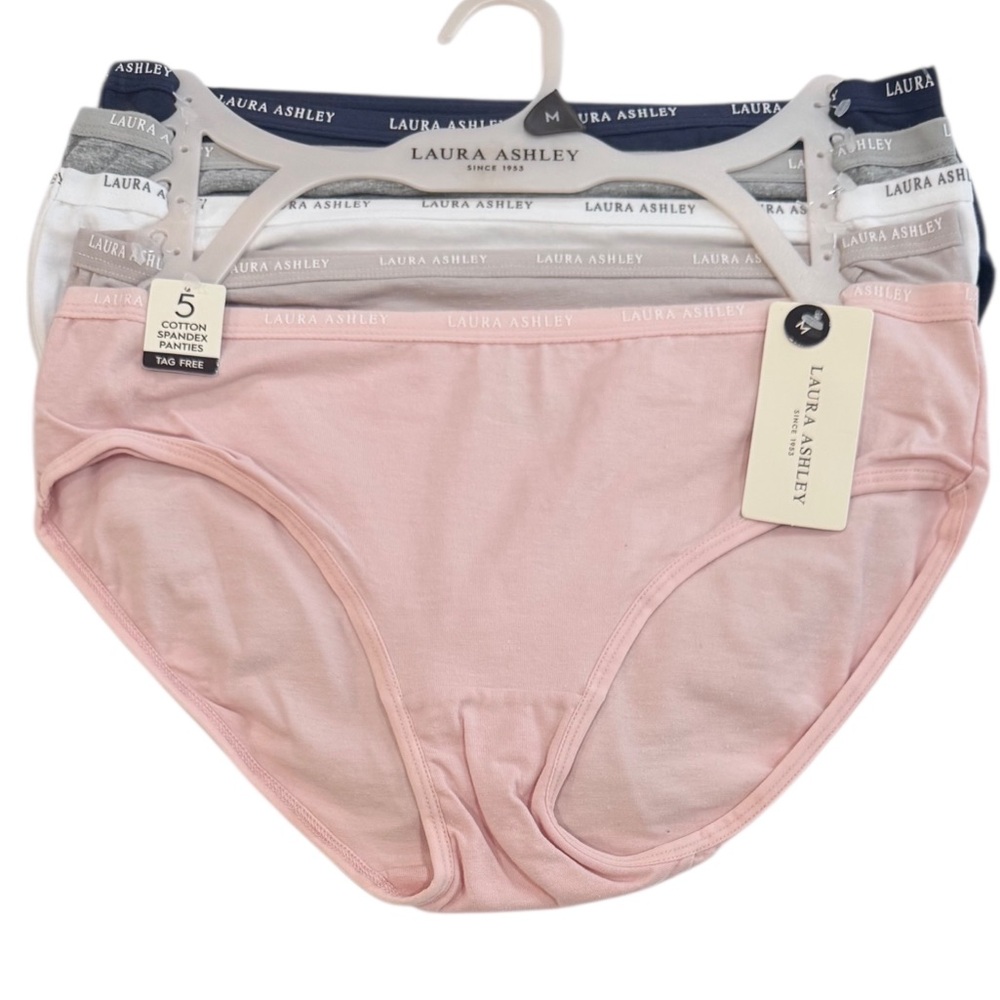 LAURA ASHLEY 5 Pack Panties Cotton Spandex Tag Free Comfy
Stretch NWT Medium